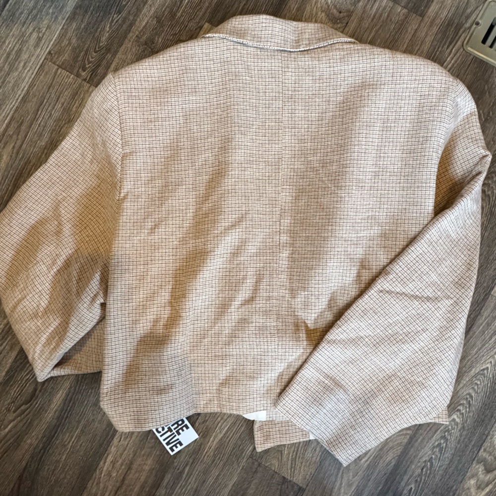 Beige Plaid Blazer Jacket - NWT! Size 3X - Picture 5 of 6